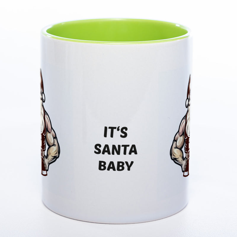 It's Santa Baby lustige Kaffeetasse zu Weihnachten mit starkem Santa - spülmaschinenfest