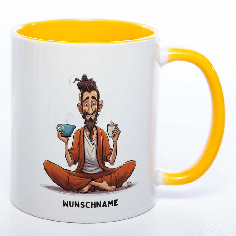 Motiv-Tasse Yoga Balance Bruder mit Wunschnamen  - Teetasse StickyWorld Exclusive spülmaschinenfest