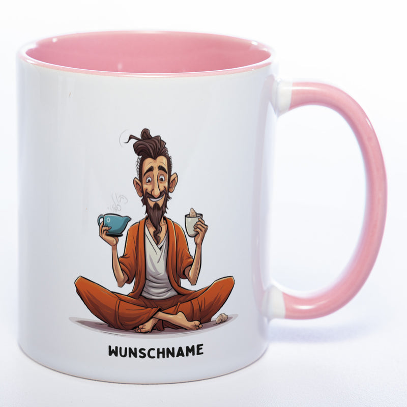 Motiv-Tasse Yoga Balance Bruder mit Wunschnamen  - Teetasse StickyWorld Exclusive spülmaschinenfest