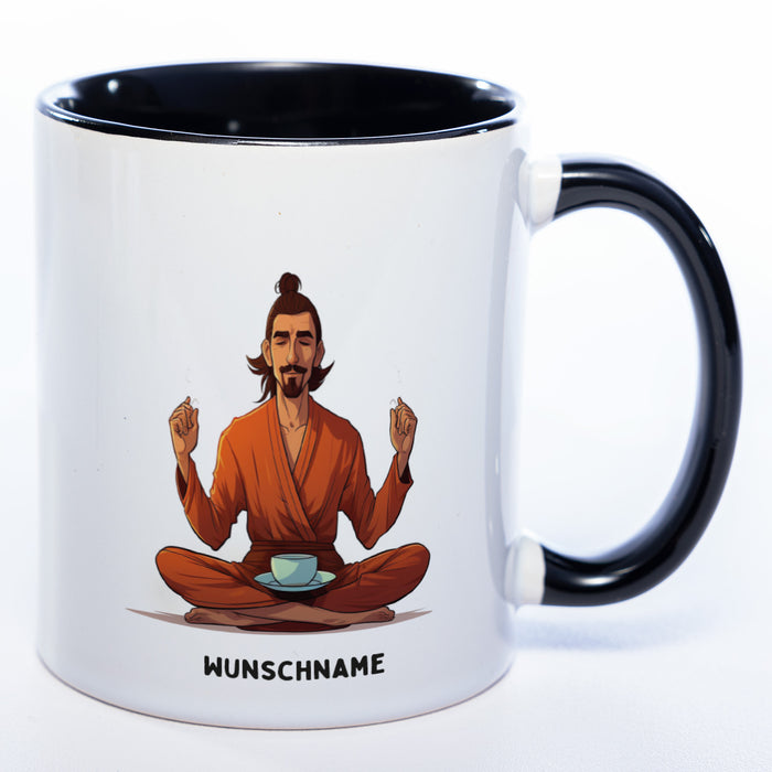 Motiv-Tasse Yogamann mit Wunschnamen - Teetasse StickyWorld Exclusive spülmaschinenfest