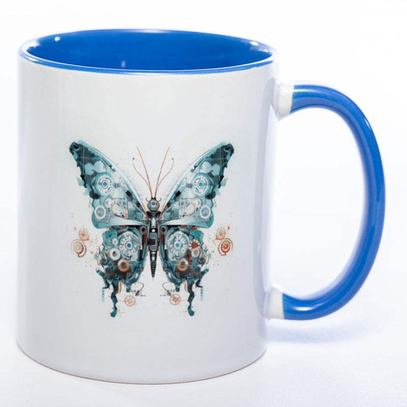Tasse mit kunstvollem Schmetterling 2 - Kaffeetasse spülmaschinenfest
