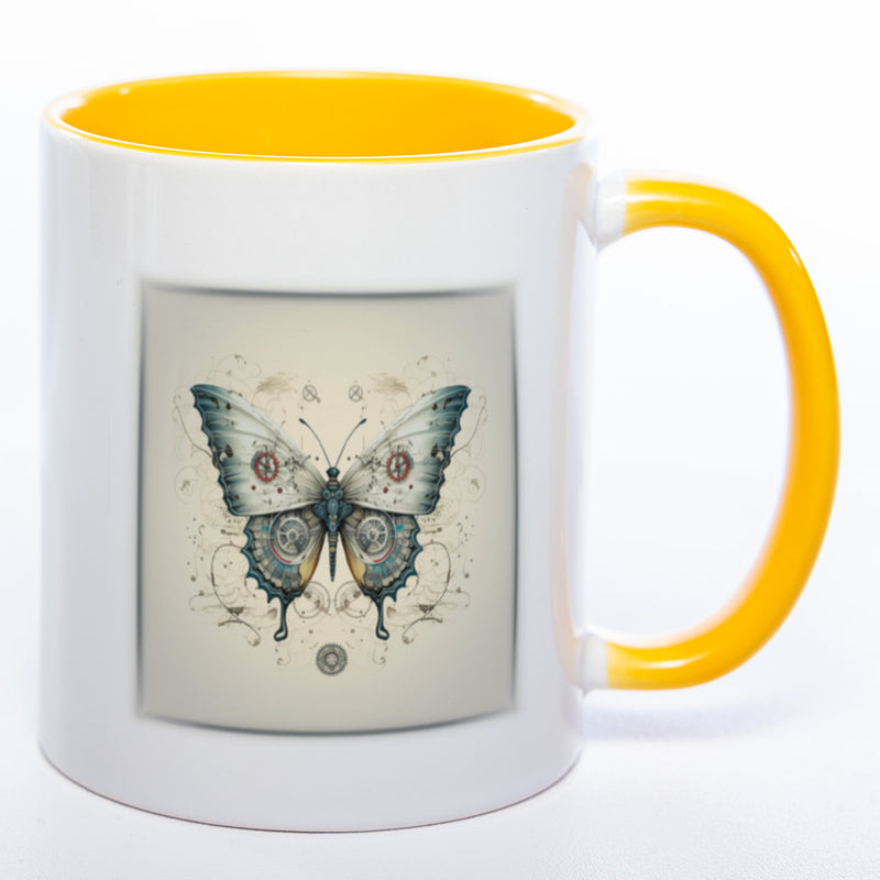 Tasse mit kunstvollem Schmetterling 3 - Kaffeetasse spülmaschinenfest