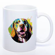 Hundetasse Beagle 3 mit Wunschname in weiß