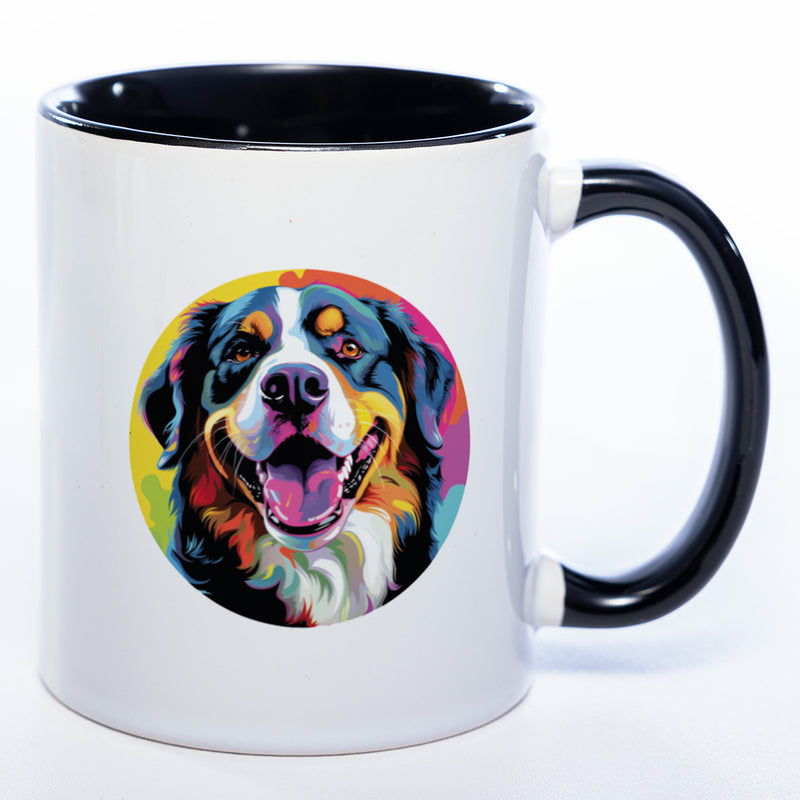 Hundetasse Bernersennenhund 1 mit Wunschname in schwarz