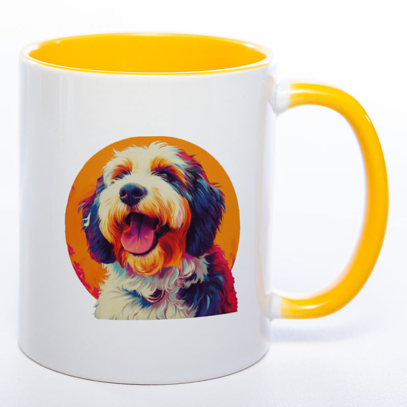 Mug Art Tasse mit Bobtail Motiv 2 & wahlweise mit NAMEN - Kaffeetasse StickyWorld Exclusive