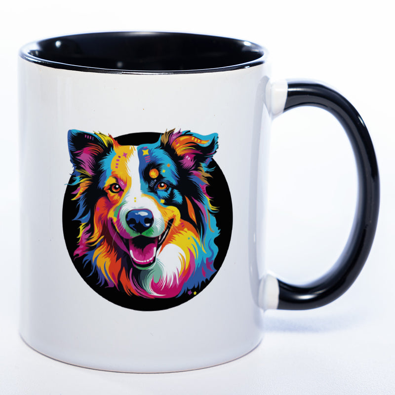 Mug Art Tasse mit Border Collie Motiv  3 & wahlweise mit NAMEN - Kaffeetasse StickyWorld Exclusive