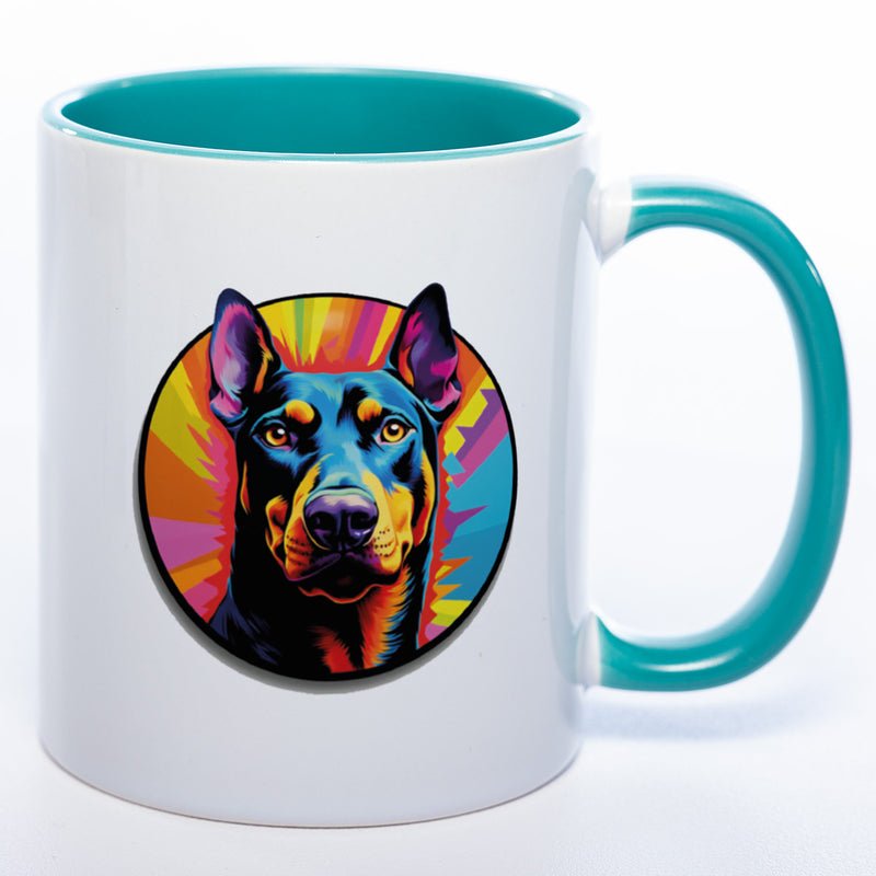 Mug Art Tasse mit Dobermann wahlweise mit NAME - Kaffeetasse StickyWorld Exclusive