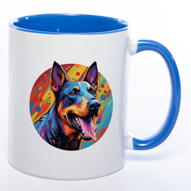Mug Art Tasse mit Dobermann Motiv 2 wahlweise mit NAME - Kaffeetasse StickyWorld Exclusive