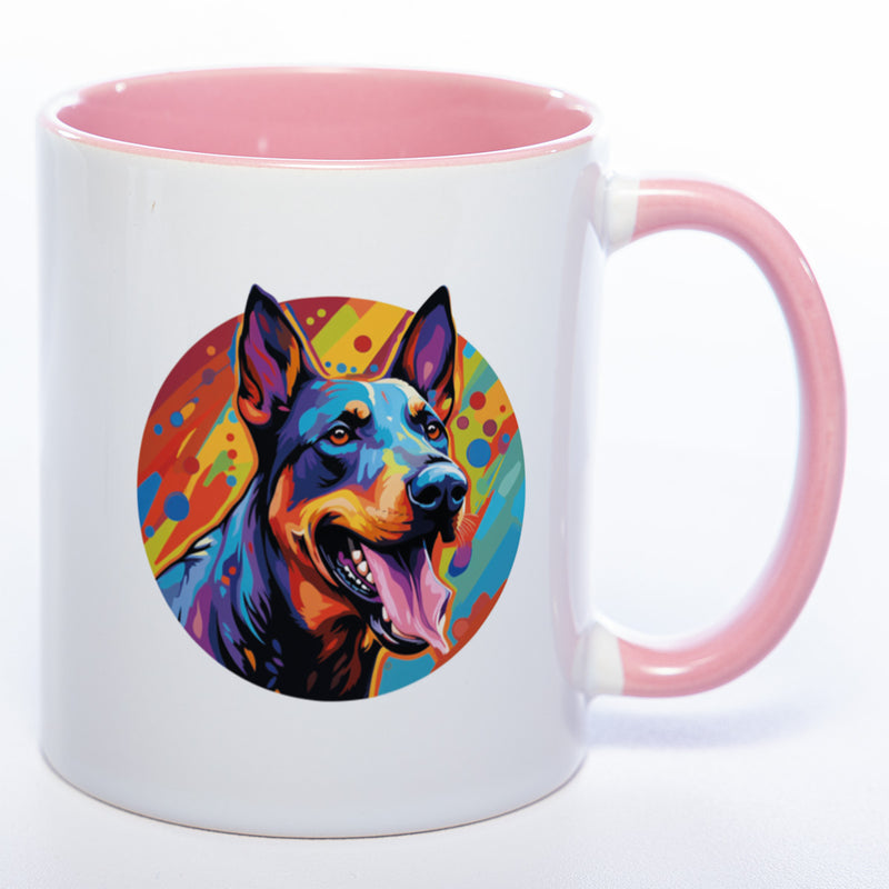Mug Art Tasse mit Dobermann Motiv 2 wahlweise mit NAME - Kaffeetasse StickyWorld Exclusive