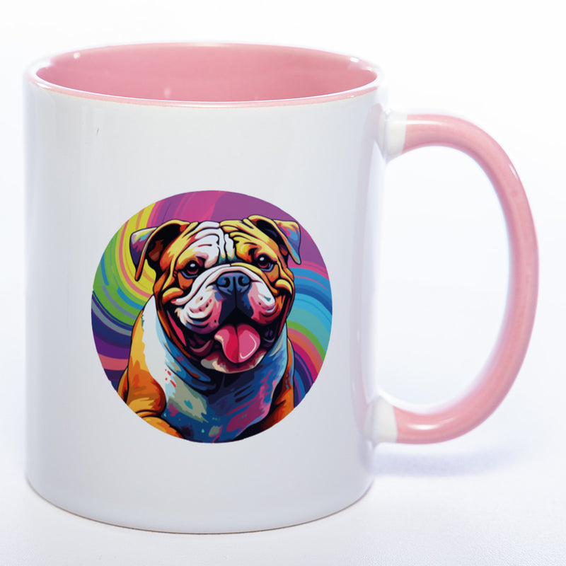 Mug Art Tasse mit Englischer Bulldogge Motiv 2 & wahlweise mit NAMEN - Kaffeetasse StickyWorld Exclusive