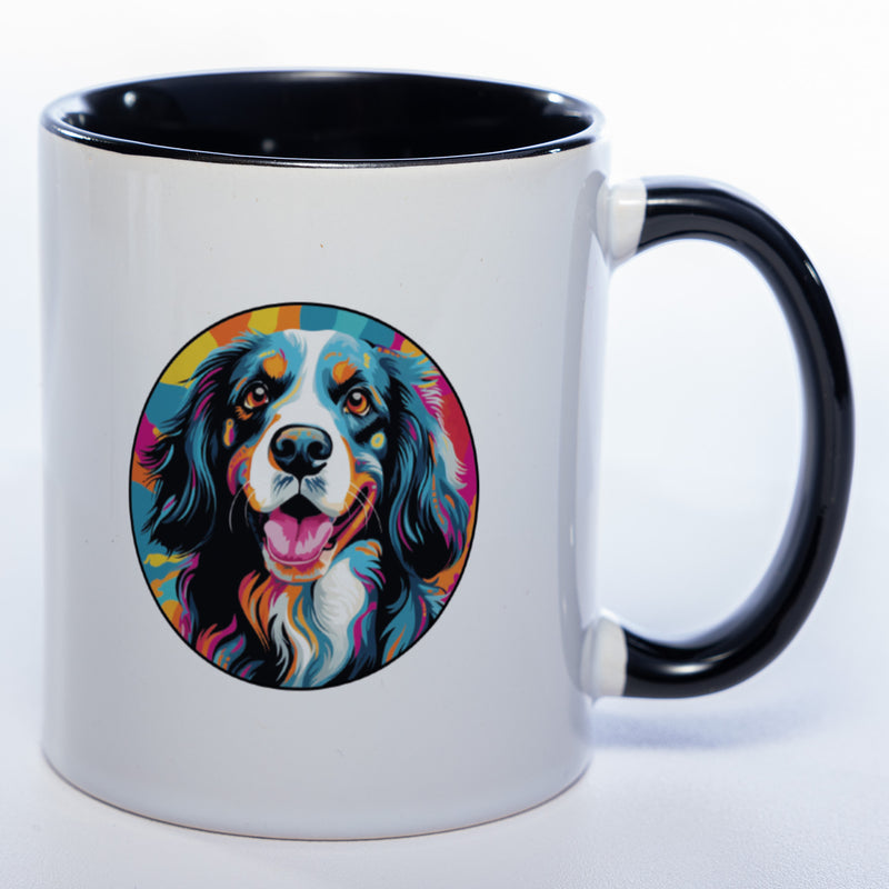 Mug Art Tasse mit Epagneul Breton Motiv 2 wahlweise mit NAME - Kaffeetasse StickyWorld Exclusive