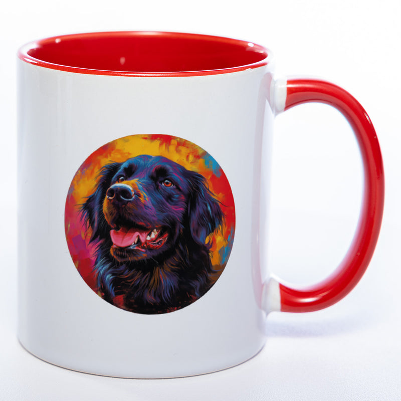 Mug Art Tasse mit Flat coated Retriever & wahlweise mit NAMEN  - Kaffeetasse StickyWorld Exclusive