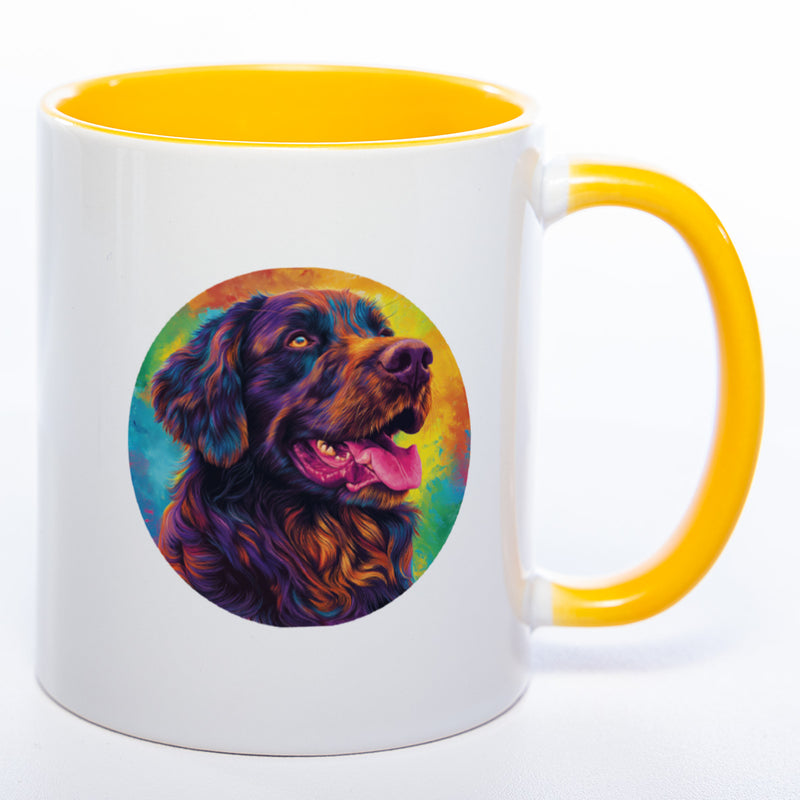 Mug Art Tasse mit Flat coated Retriever Motiv 2 & wahlweise mit NAMEN  - Kaffeetasse StickyWorld Exclusive