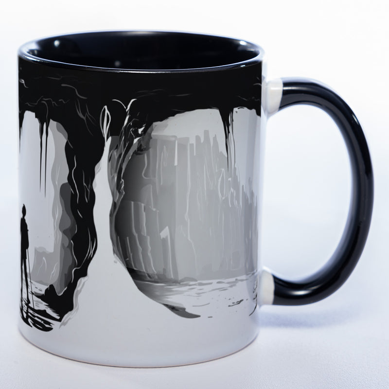 Spülmaschinenfeste Motiv-Tasse mit Höhlen Motiv - exclusive Kaffeetasse