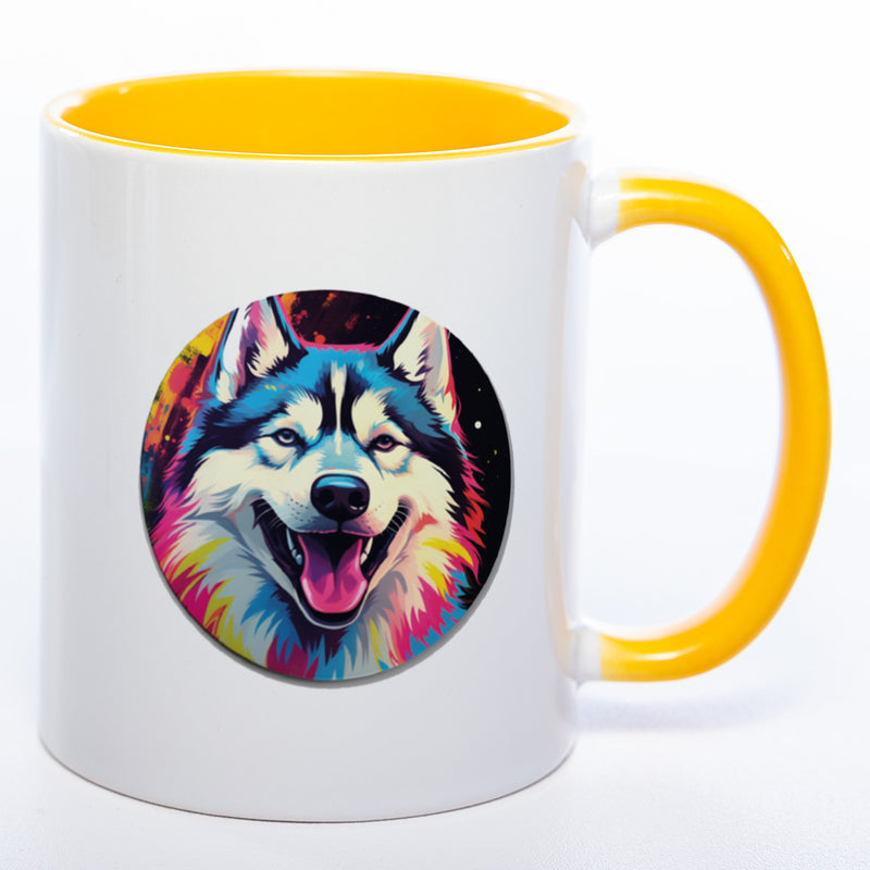 Mug Art Tasse mit Husky Motiv 2 wahlweise mit NAME - Kaffeetasse StickyWorld Exclusive