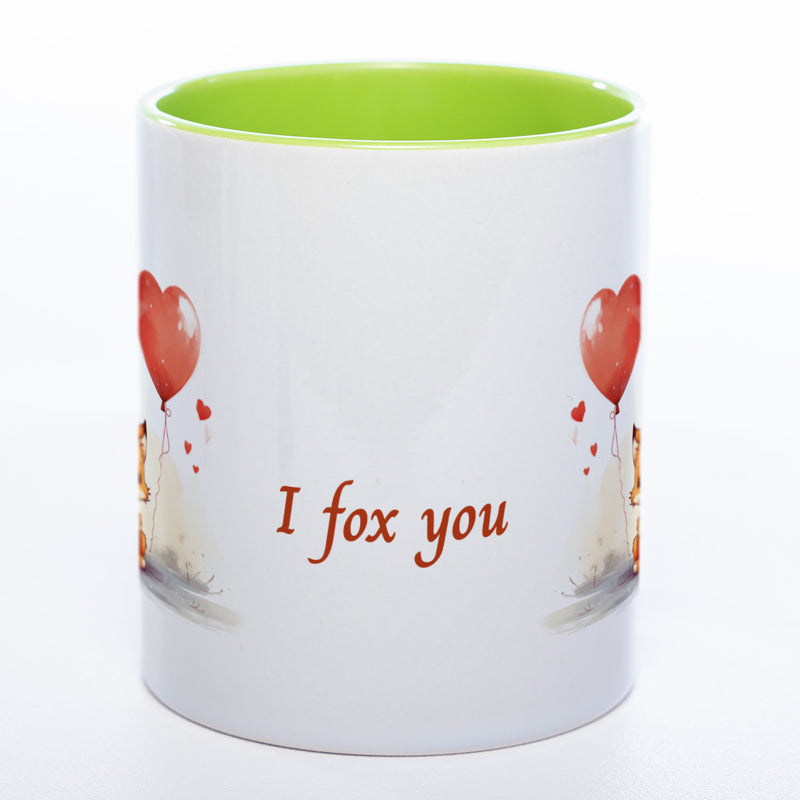 Spülmaschinenfeste Motiv-Tasse mit Spruch "I fox you" - süße Kaffeetasse in vielen Farben