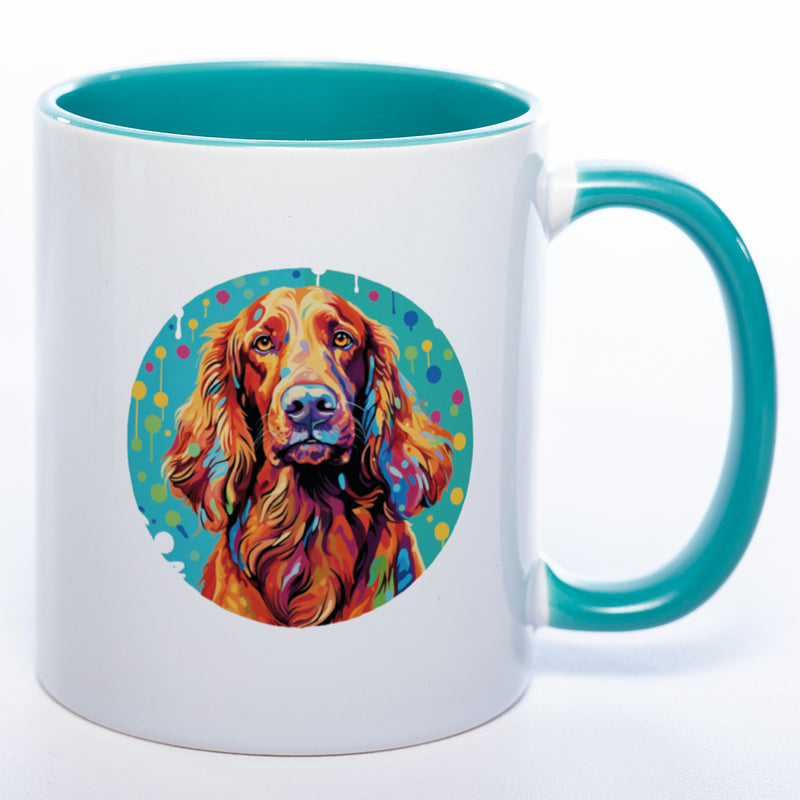 Mug Art Tasse mit Irish Setter Motiv 3 wahlweise mit NAME - Kaffeetasse StickyWorld Exclusive