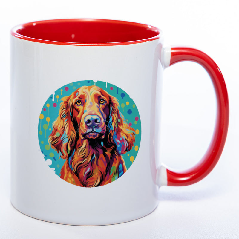 Mug Art Tasse mit Irish Setter Motiv 3 wahlweise mit NAME - Kaffeetasse StickyWorld Exclusive