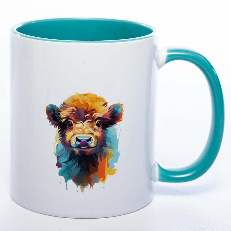 Mug Art Tasse mit Kuh Motiv  & wahlweise mit NAME - spülmaschinenfest