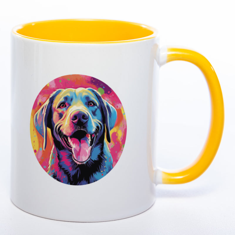 Tasse  auf Wunsch mit Name Labradormotiv gelb