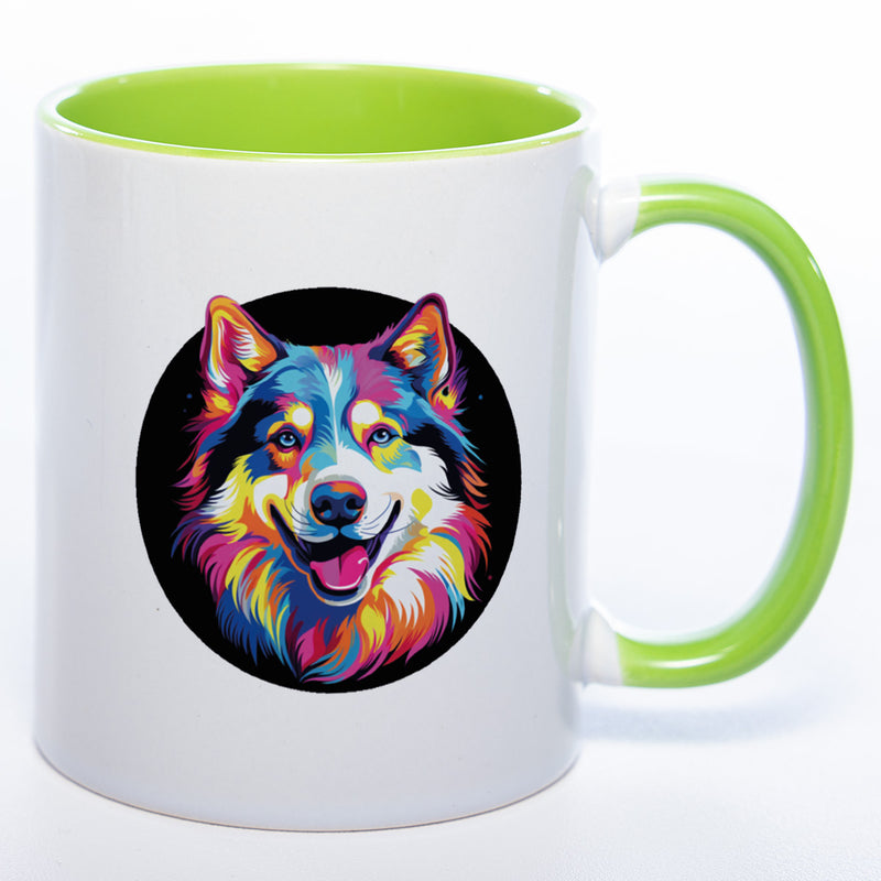 Mug Art Tasse mit Malamute Motiv 2 wahlweise mit NAME - Kaffeetasse StickyWorld Exclusive