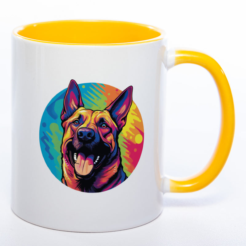 Mug Art Tasse mit Malinois Motiv 2 wahlweise mit NAME - Kaffeetasse StickyWorld Exclusive