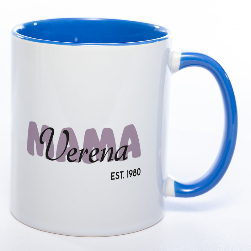 Tasse "MAMA" mit Namen und Geburtsjahr - Tolle Geschenkidee zu Muttertag spülmaschinenfest