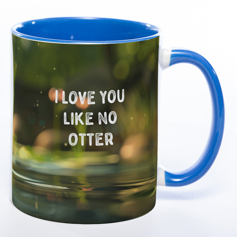 Spülmaschinenfeste Motiv-Tasse mit Otter Motiv 3 und 2 Liebessprüchen zur Auswahl - süße Kaffeetasse