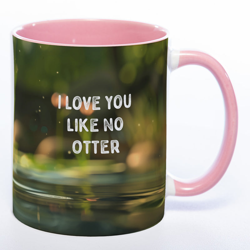 Spülmaschinenfeste Motiv-Tasse mit Otter Motiv 3 und 2 Liebessprüchen zur Auswahl - süße Kaffeetasse