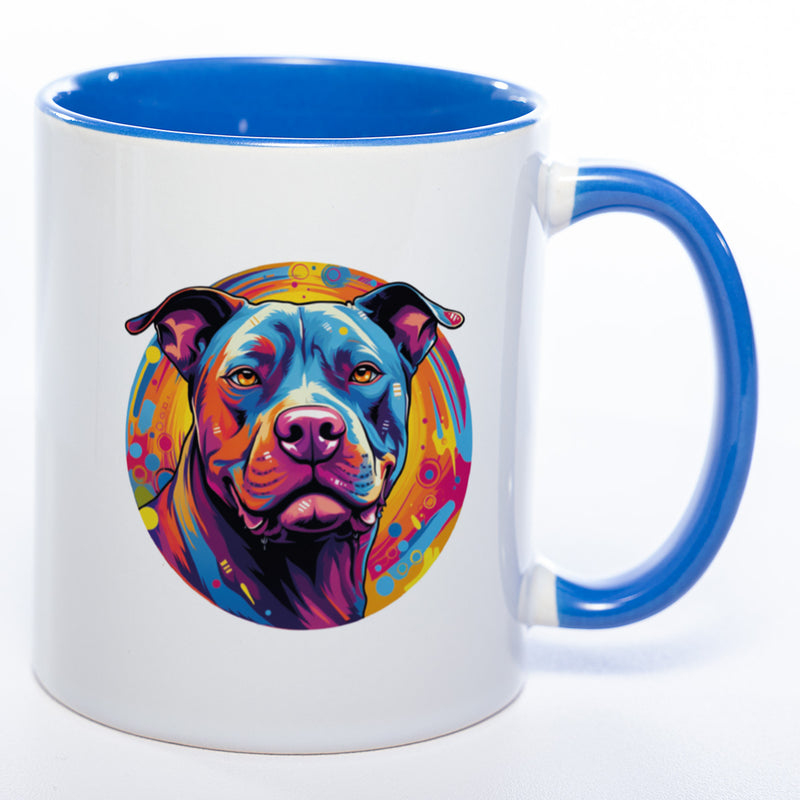 Mug Art Tasse mit Pitbull wahlweise mit NAME - Kaffeetasse StickyWorld Exclusive