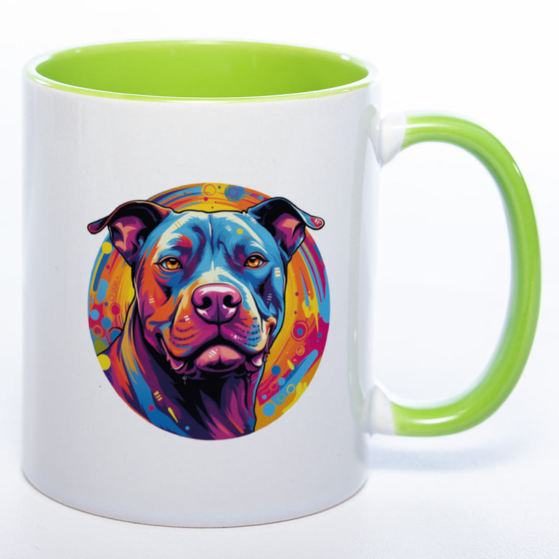 Mug Art Tasse mit Pitbull wahlweise mit NAME - Kaffeetasse StickyWorld Exclusive