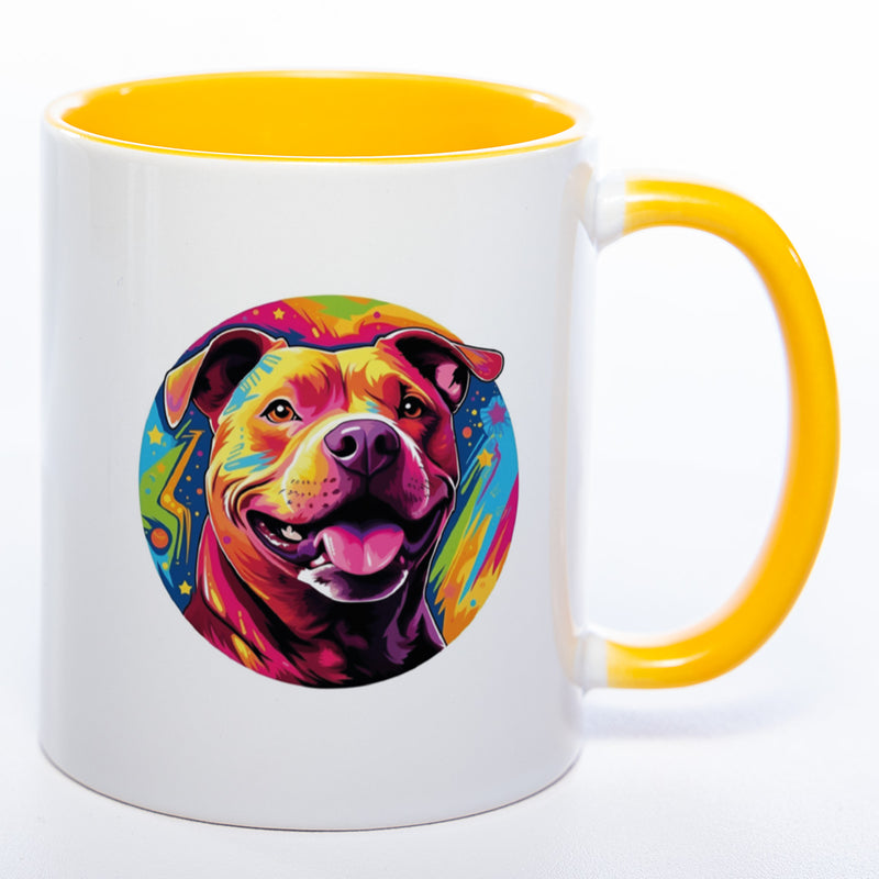 Mug Art Tasse mit Pitbull Motiv 3 wahlweise mit NAME- Kaffeetasse StickyWorld Exclusive