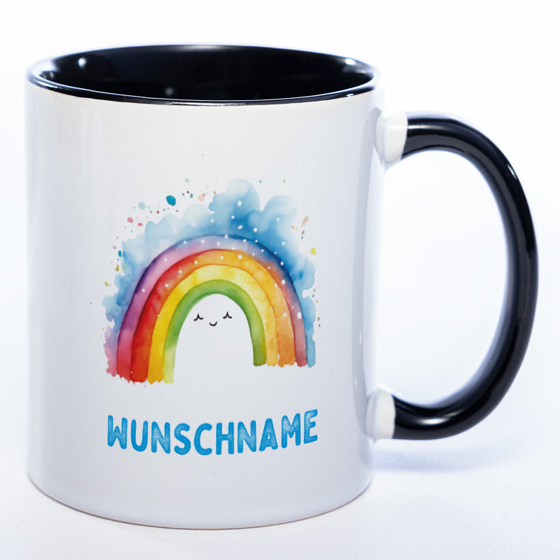 Mug Art Tasse Regenbogen Motiv 2 mit Wunschname  - Kaffeetasse StickyWorld Exclusive