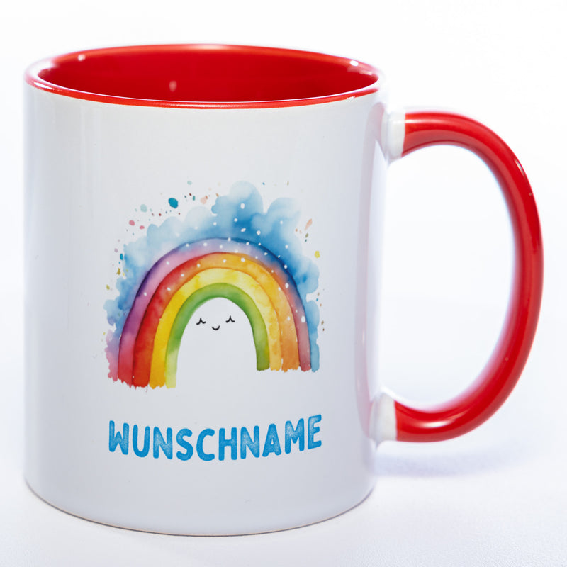 Mug Art Tasse Regenbogen Motiv 2 mit Wunschname  - Kaffeetasse StickyWorld Exclusive