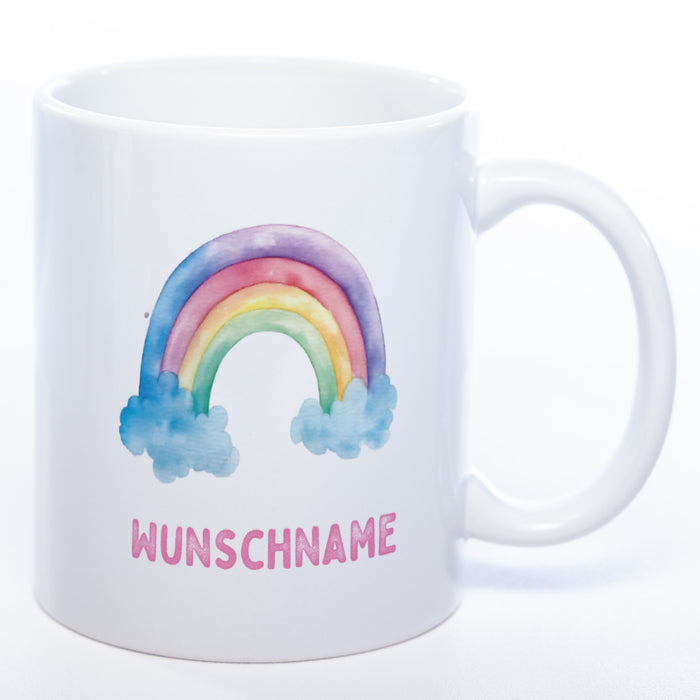 Mug Art Tasse Regenbogen Motiv 3 mit Wunschname - Kaffeetasse StickyWorld Exclusive