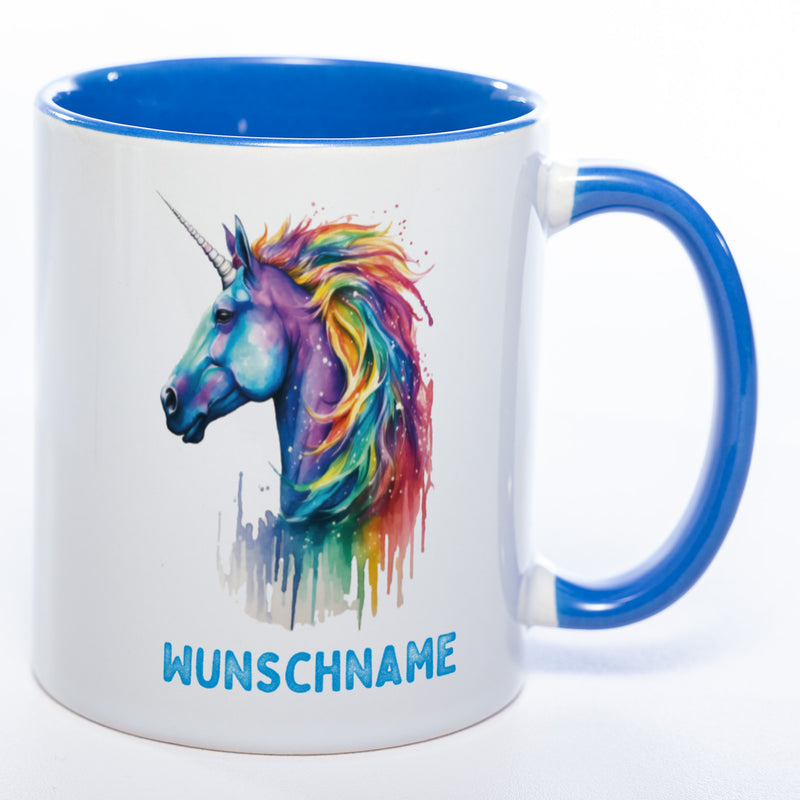 Mug Art Tasse Einhorn mit Wunschname - Kaffeetasse StickyWorld Exclusive