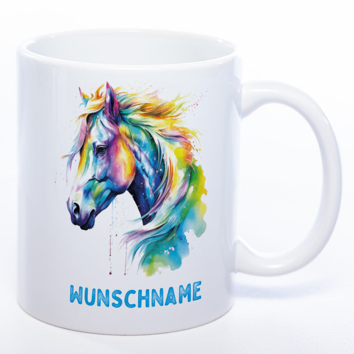 Mug Art Tasse Pferd mit Wunschname - Kaffeetasse StickyWorld Exclusive