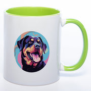 Hundetasse Rottweiler wahlweise  mit Name grün