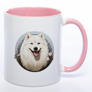 Hundetasse Samoyede mit Wunschname rosa