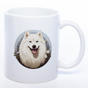 Hundetasse Samoyede mit Wunschname weiß