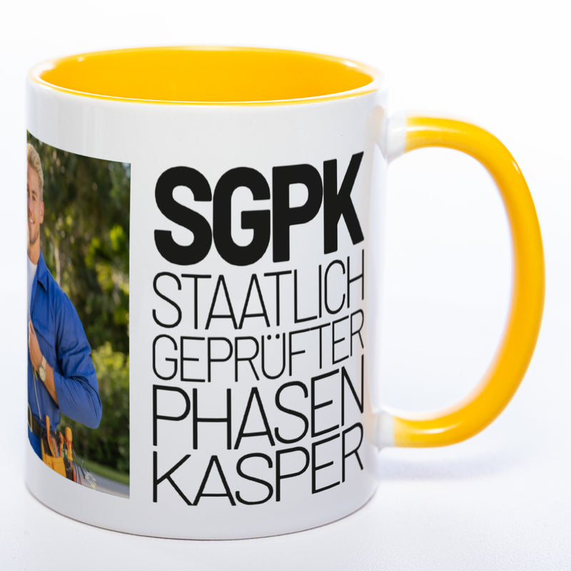 Freche Elektriker "SGPK" spülmaschinenfeste Tasse mit Foto (HD Druck) | Jetzt selbst gestalten!