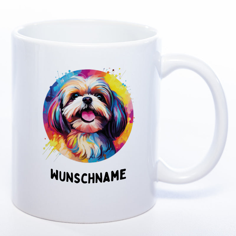 Mug Art Tasse mit Shih Tzu Motiv 2 & wahlweise mit NAMEN - Kaffeetasse StickyWorld Exclusive
