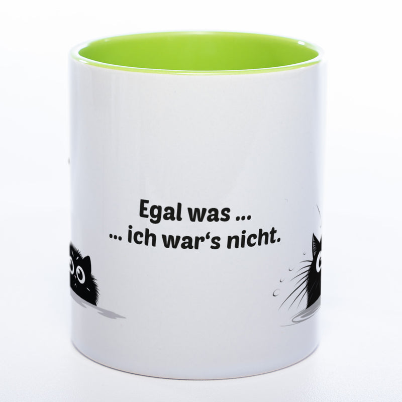 Egal was ... ich wars nicht - spülmaschinenfeste Katzen Motiv-Tasse  - süße Kaffeetasse in vielen Farben