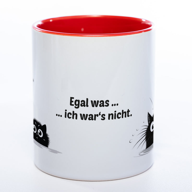 Egal was ... ich wars nicht - spülmaschinenfeste Katzen Motiv-Tasse  - süße Kaffeetasse in vielen Farben