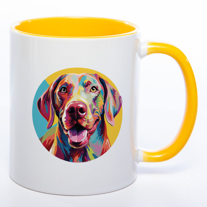Mug Art Tasse mit Weimaraner Motiv 2 wahlweise mit NAME - Kaffeetasse StickyWorld Exclusive
