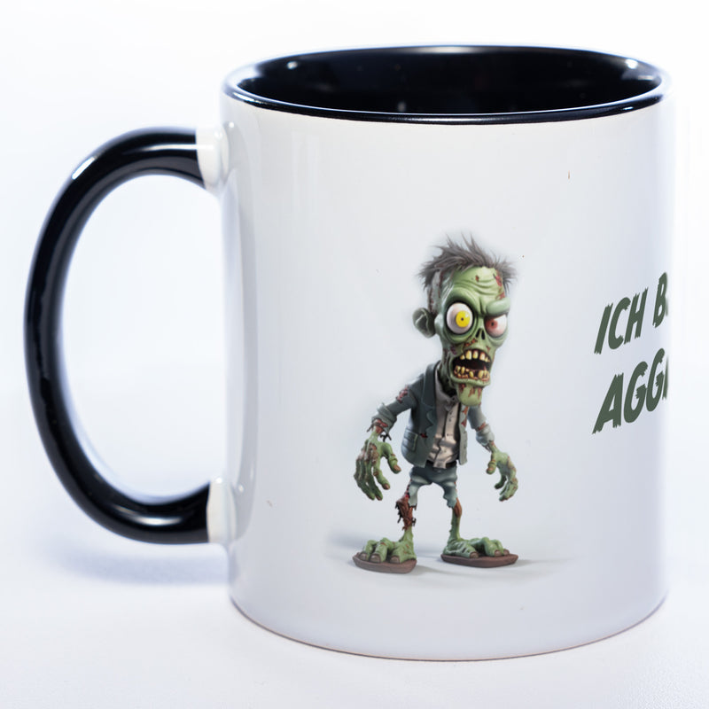 Zombie Tasse "Ich bin nicht aggressiv" - exclusive Kaffeetasse spülmaschinenfest