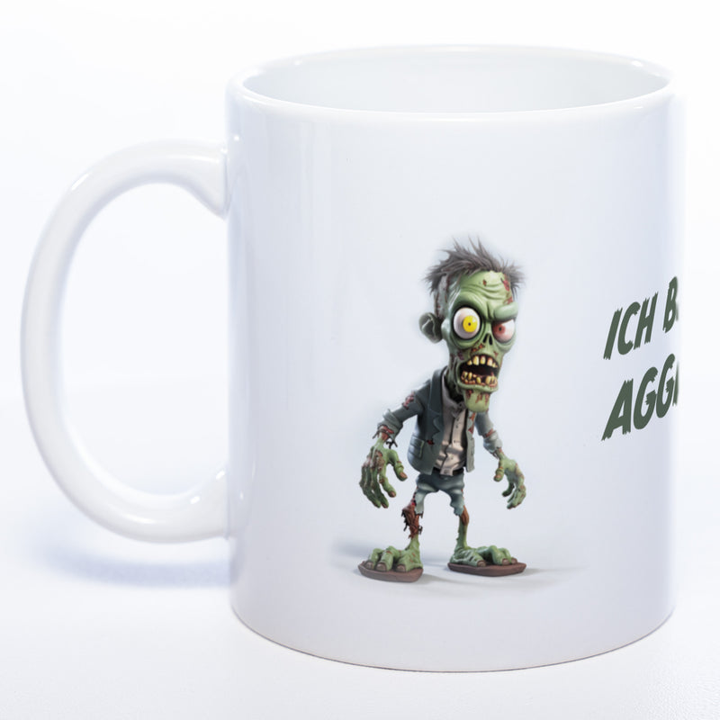 Zombie Tasse "Ich bin nicht aggressiv" - exclusive Kaffeetasse spülmaschinenfest