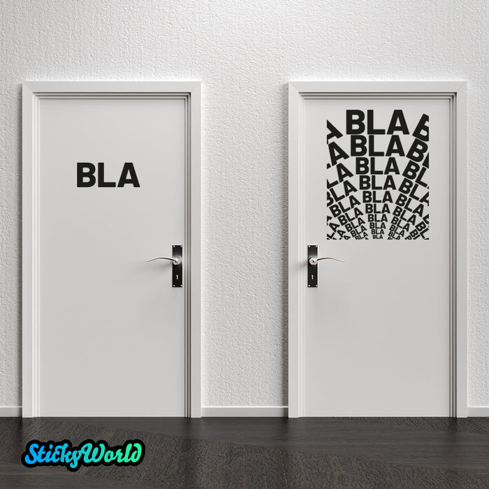 Aufkleber BLA und BLA BLA BLA in vielen Farben und Sonderfarben | Sticker Set für WC - Türen Motiv 3