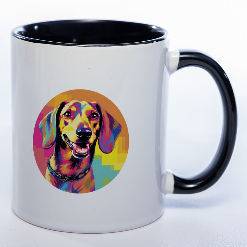 Mug Art Tasse mit Dackel Motiv 2 & wahlweise mit NAMEN - Kaffeetasse StickyWorld Exclusive