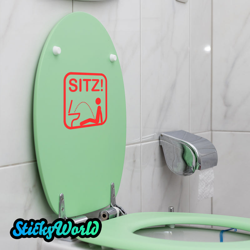 SITZ! | Lustiger Hinweis-Sticker für Dein WC